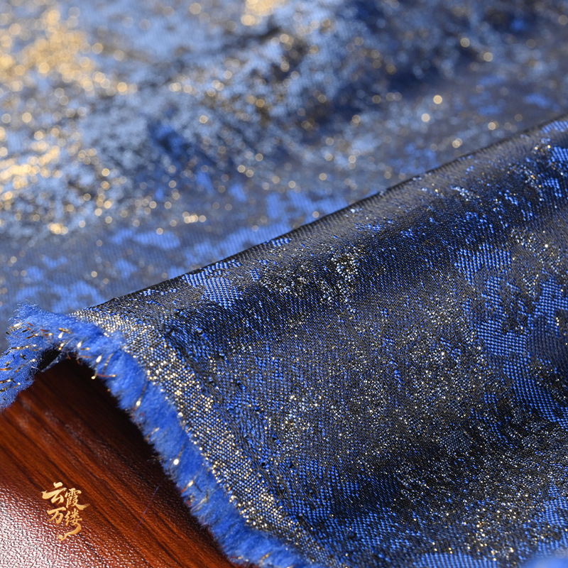 Ретро-синяя ткань с градиентны – обзор и цена Home Textile